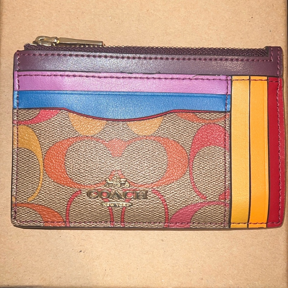 Coach card holder multicolor